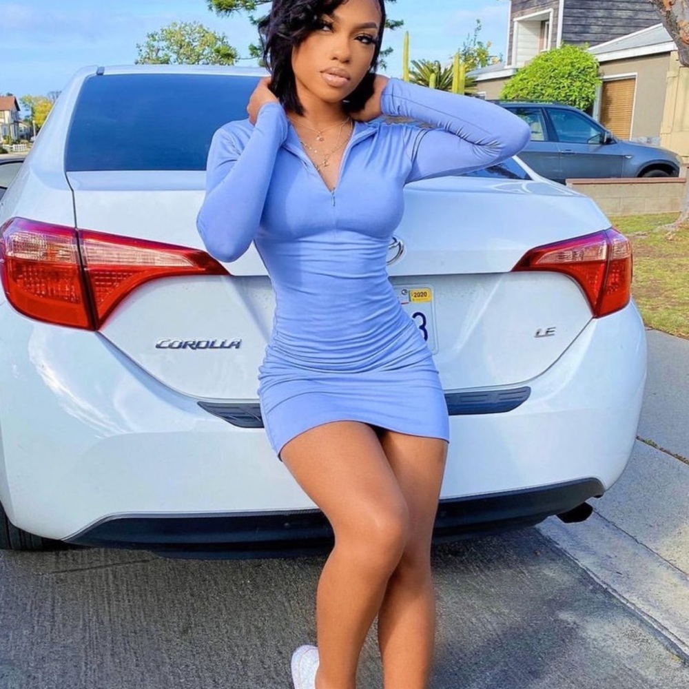 Blue Zip Dress😇